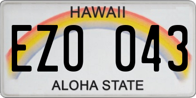 HI license plate EZO043