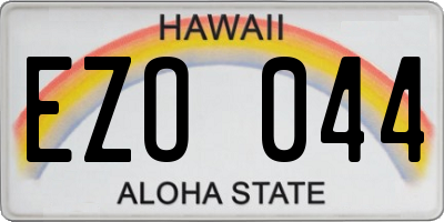 HI license plate EZO044