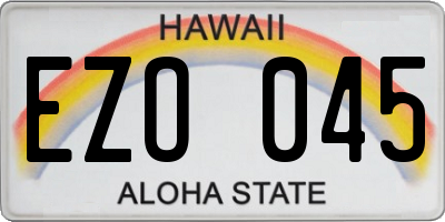 HI license plate EZO045
