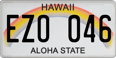 HI license plate EZO046