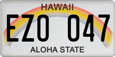 HI license plate EZO047