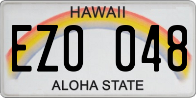 HI license plate EZO048