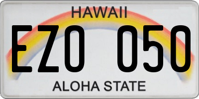 HI license plate EZO050