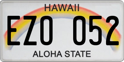 HI license plate EZO052