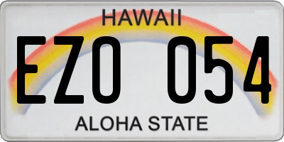 HI license plate EZO054