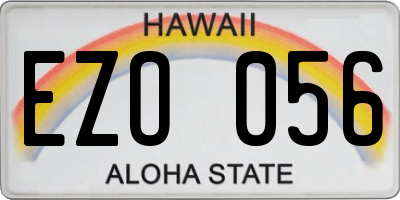 HI license plate EZO056
