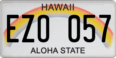 HI license plate EZO057