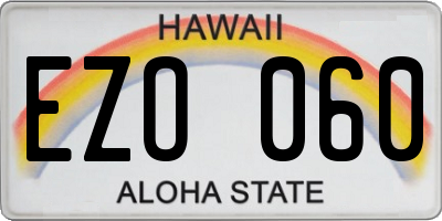 HI license plate EZO060