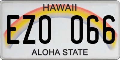 HI license plate EZO066