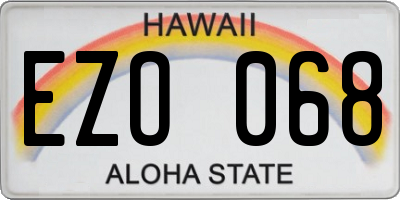 HI license plate EZO068