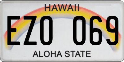 HI license plate EZO069