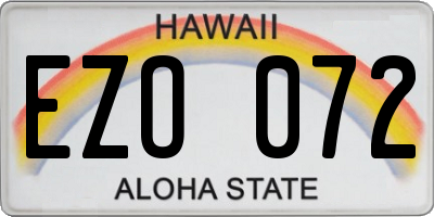 HI license plate EZO072