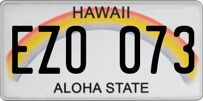HI license plate EZO073