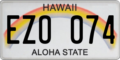HI license plate EZO074