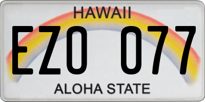 HI license plate EZO077
