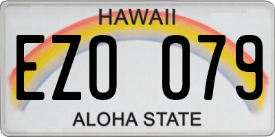 HI license plate EZO079
