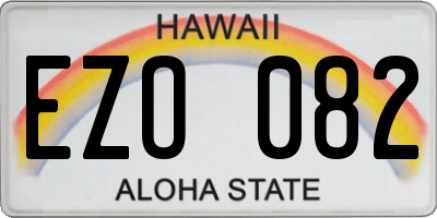 HI license plate EZO082