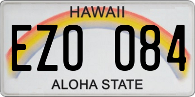 HI license plate EZO084