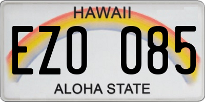 HI license plate EZO085