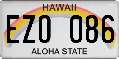 HI license plate EZO086