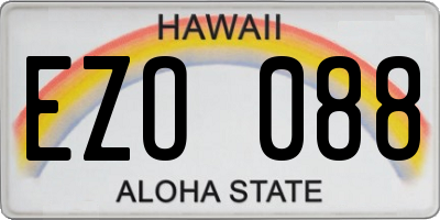 HI license plate EZO088