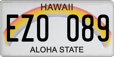HI license plate EZO089