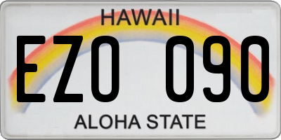 HI license plate EZO090