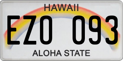 HI license plate EZO093