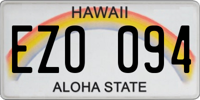 HI license plate EZO094