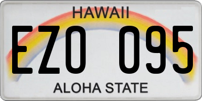 HI license plate EZO095