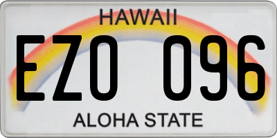 HI license plate EZO096