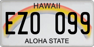 HI license plate EZO099