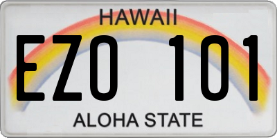 HI license plate EZO101