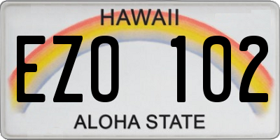 HI license plate EZO102