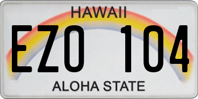 HI license plate EZO104