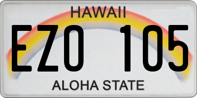 HI license plate EZO105
