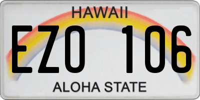 HI license plate EZO106