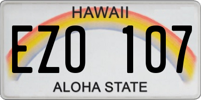 HI license plate EZO107