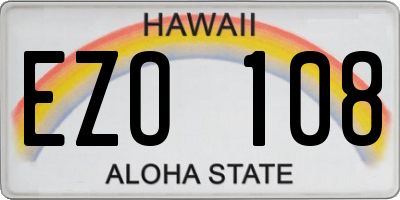 HI license plate EZO108