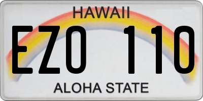 HI license plate EZO110