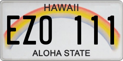 HI license plate EZO111