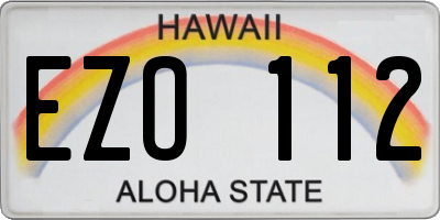 HI license plate EZO112