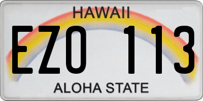 HI license plate EZO113