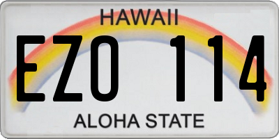 HI license plate EZO114