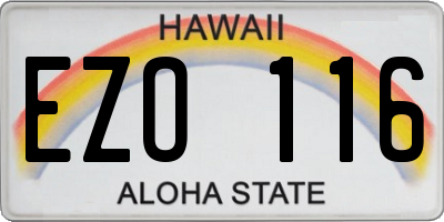 HI license plate EZO116