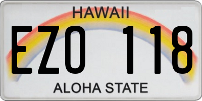 HI license plate EZO118