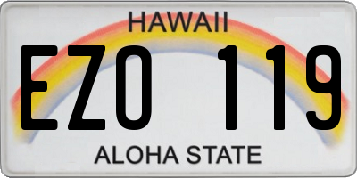 HI license plate EZO119