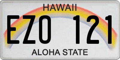 HI license plate EZO121