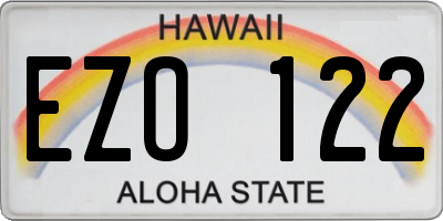 HI license plate EZO122