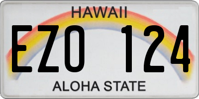 HI license plate EZO124